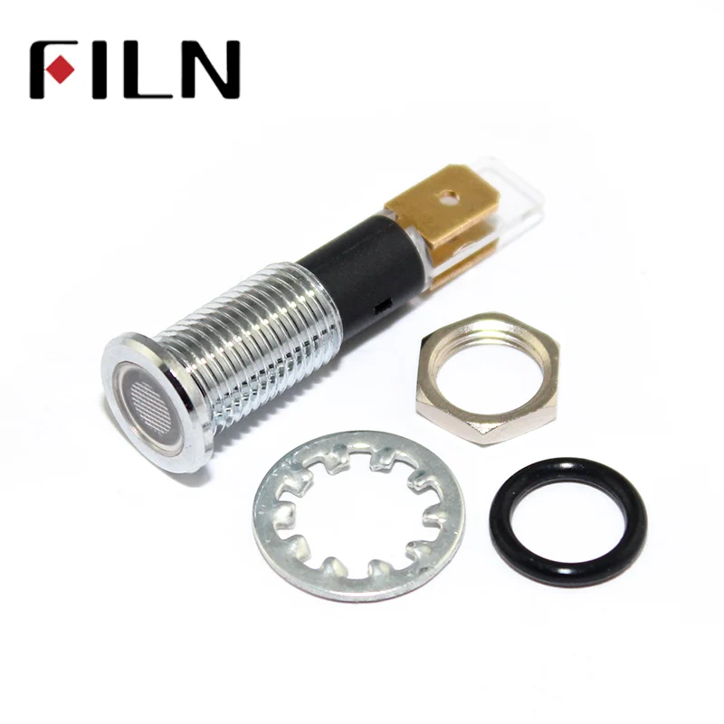 FILN FL1M-12FJ-1 Мини Металл красный желтый зеленый 6В 48В 110В 220В 12В Пилотная лампа с