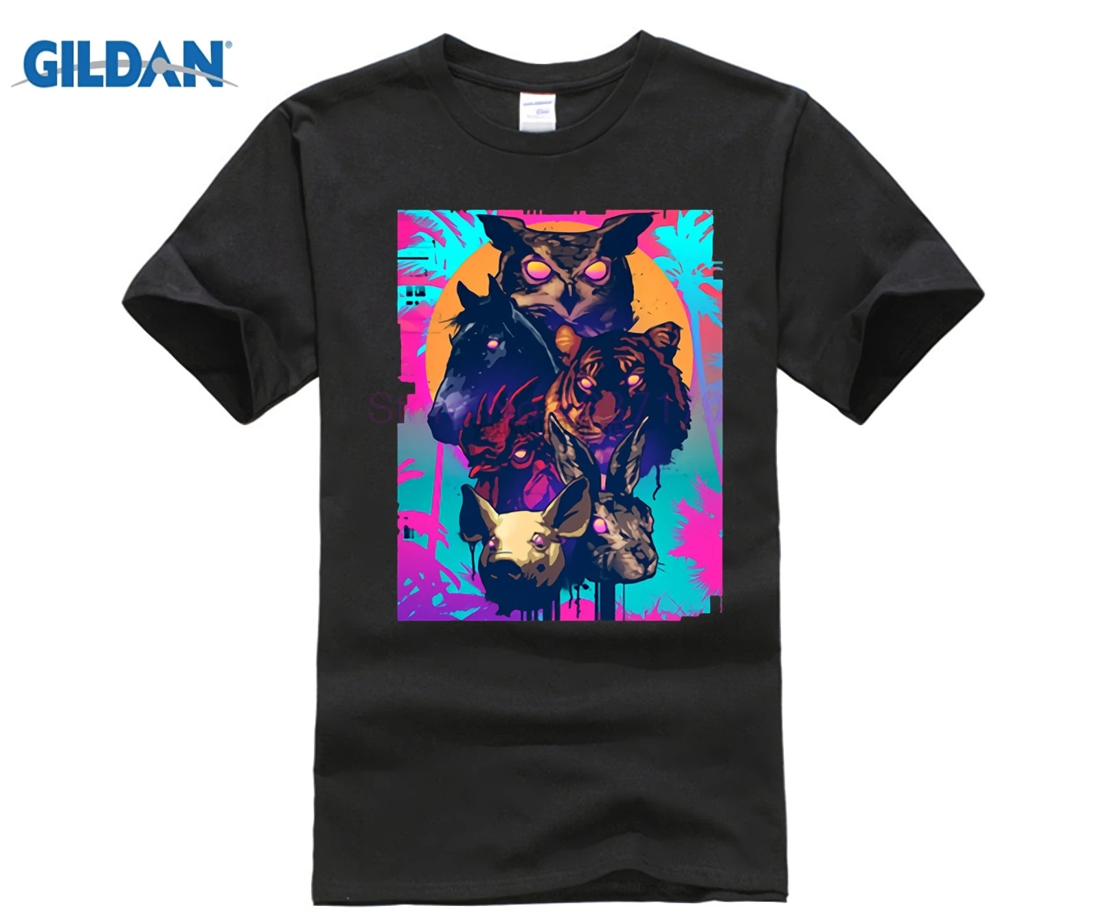 Горячая линия Майами Футболка мужская 2018 Модная брендовая одежда Топ-вниз шутер