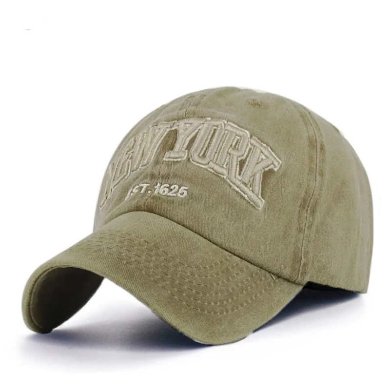 Khaki Модная хлопковая бейсболка, Мужская бейсболка, кепки для женщин в стиле хип-хоп Gorras Bone, вышитая Нью-Йоркская Кепка s Dad Hat - Цвет: Khaki