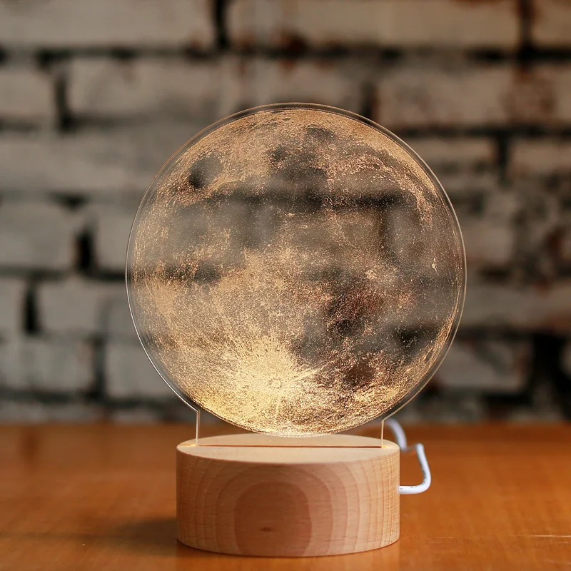 3D настольная лампа Dreamer креативная луна ночник день рождения День Святого