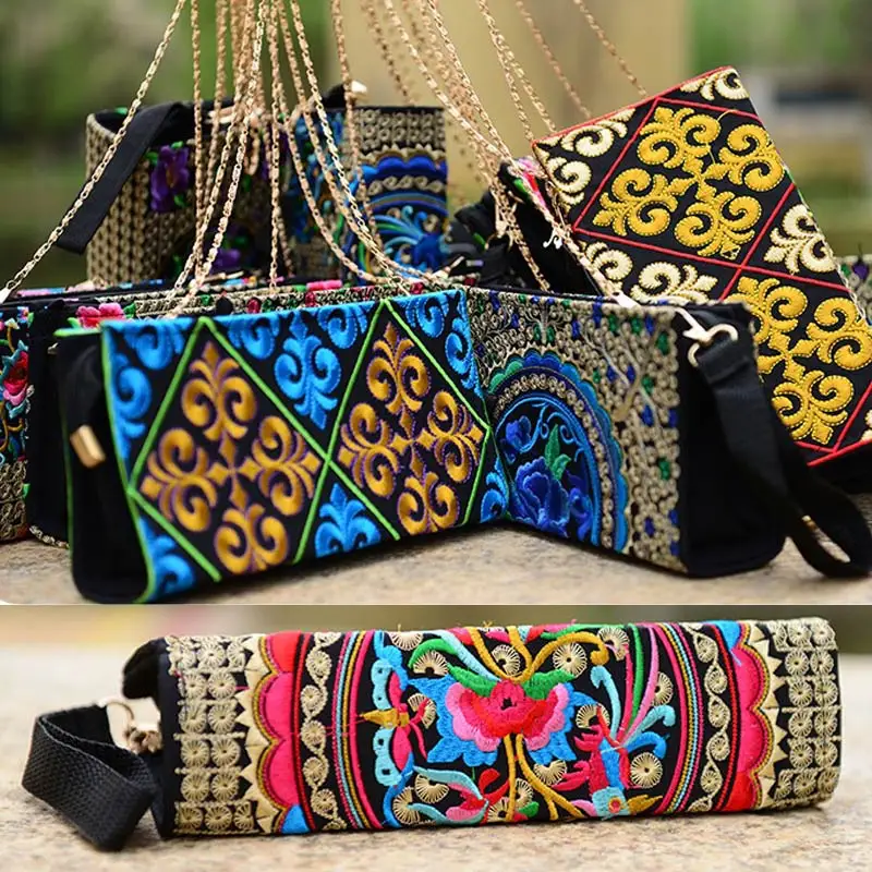 Модная женская сумка через плечо с вышивкой в национальном стиле дамская Дамский