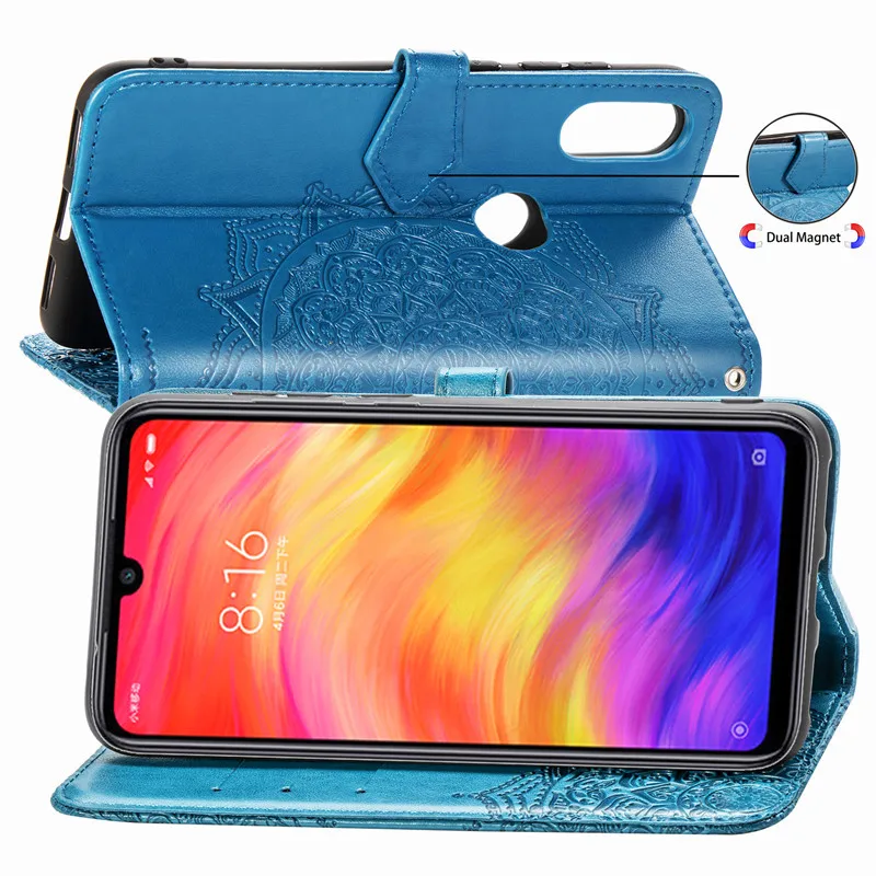 WeeYRN 3D тисненый Мандала Цветок Кожаный чехлы чехол на Xiaomi Redmi note 6 7 Pro Роскошный кошелек полный Чехол на Redmi note 7 note 6 Сяоми ксиоми Редми Ноут 7 6 про флип-чехол