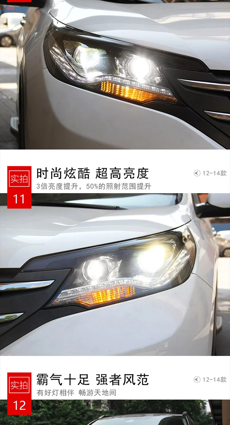 Автомобиль Стайлинг для Honda CRV фары 2011- для CRV СВЕТОДИОДНЫЙ Фонарь налобный Angel глаз светодиодный DRL передний свет биксеноновая объектив ксеноновые