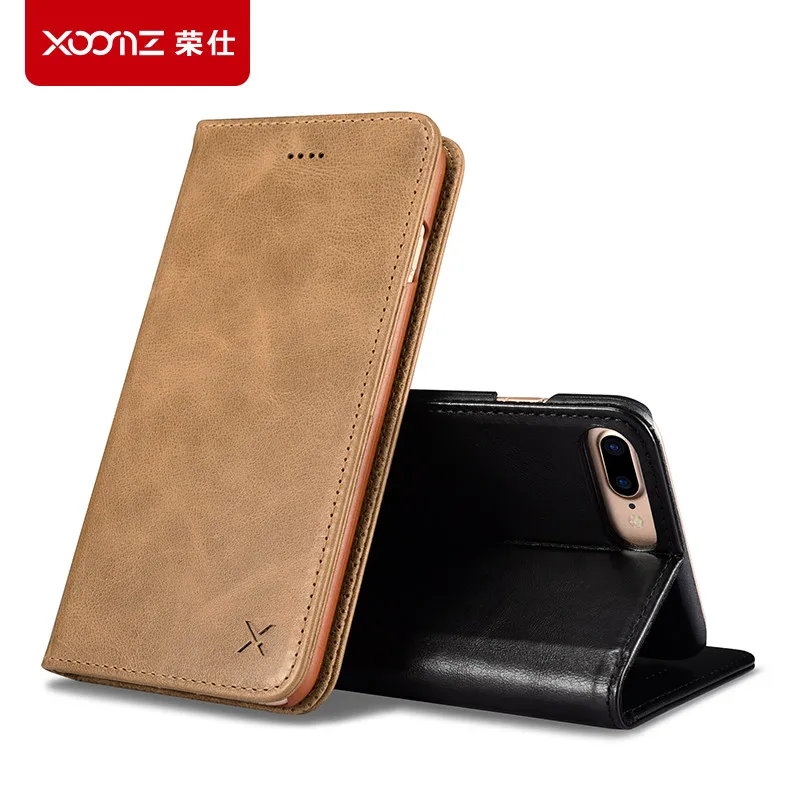 Роскошный чехол книжка для iPhone 7 4 дюйма кошелек icarer XOOMZ из натуральной кожи