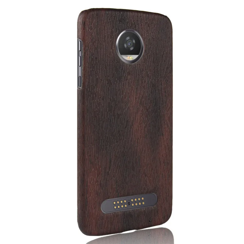 Кожаный чехол Luxuryr в стиле ретро с изображением деревянного зерна для Motorola Moto Z Z2