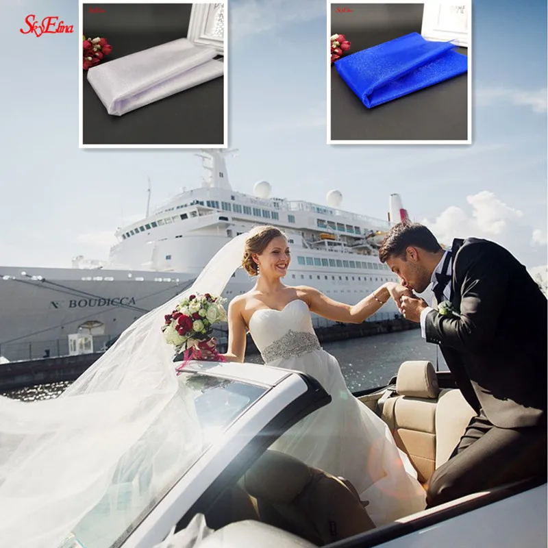 48 см * 5 м Белый Тюль рулоны свадебное украшение Марля сплошной цвет ткань ручной