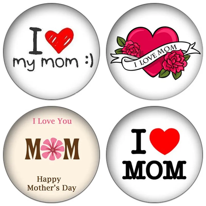 ZDYING 5 шт 12 мм/16 мм/18 мм/20 мм/25 мм I Love Mom Pattern круглые фото стеклянные кабошоны и