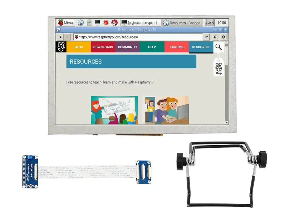 Waveshare 5-дюймовый IPS дисплей для Raspberry Pi 2B/3B/3B +/3A +/Zero W/Zero WH DPI интерфейс Touch 800*480
