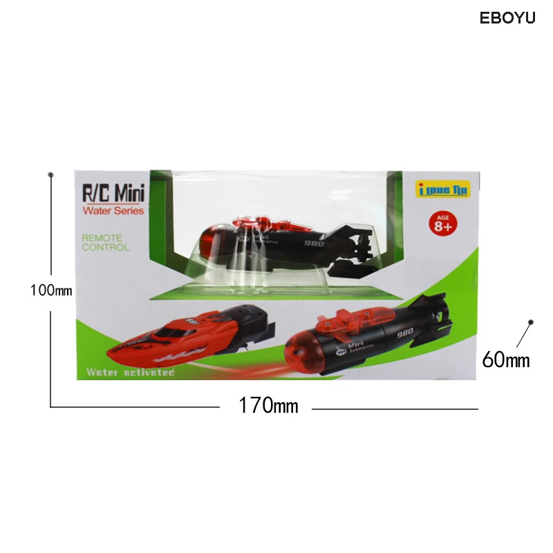 EBOYU Micro радио пульт дистанционного управления Управление RC Подводная лодка корабль катер с светодиодный светильник игрушка в подарок