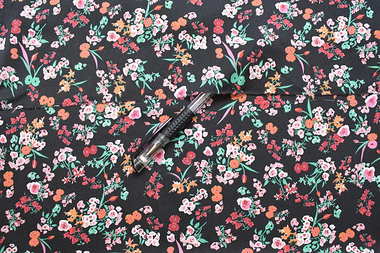 Импортная Высококачественная мягкая шифоновая ткань с цветочным принтом 145x100 см