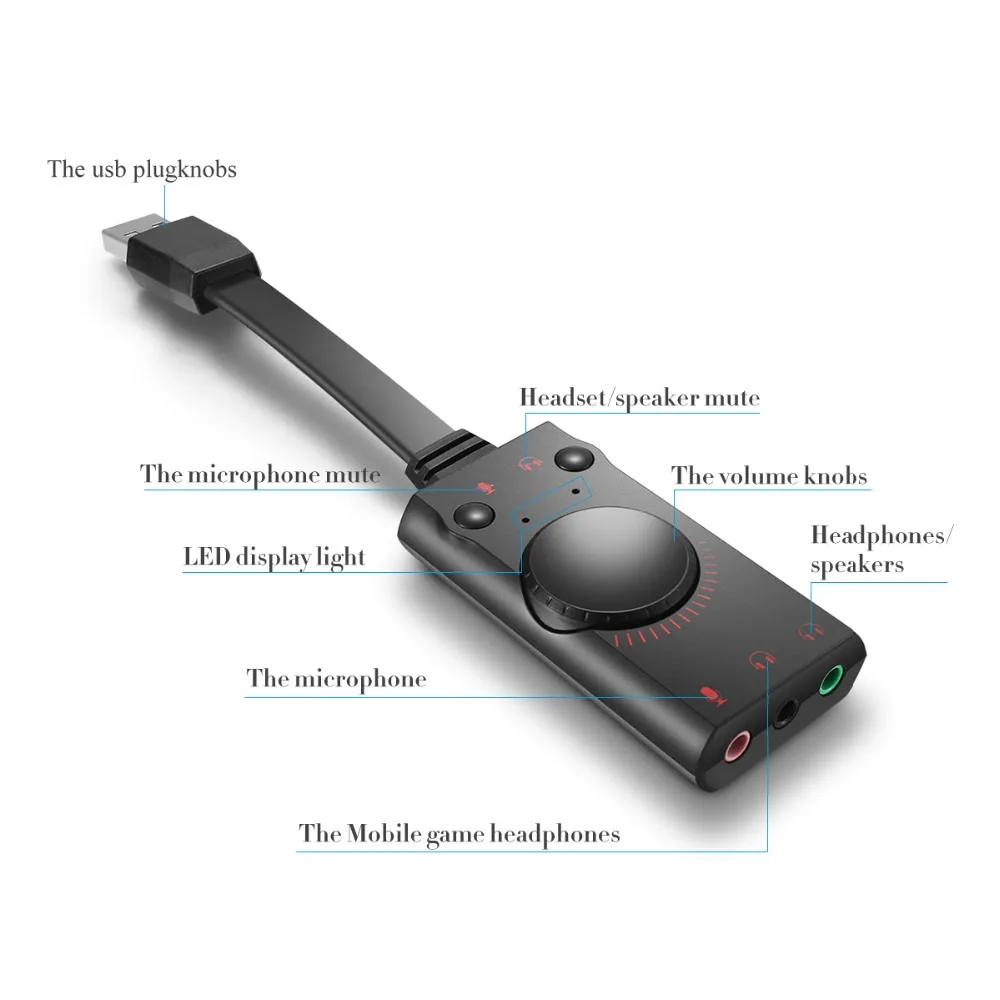 KOTION каждый USB 2 0 Звуковая карта 3D Виртуальный 7 1 канальный адаптер аудио кабель