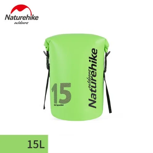 Green 15L Naturehike Waterproof Backpack Combo Dry Wet Bag Beach Sea Water Boating Drifting River Trekking Dry Bags Swimming Bag 10/15/25L - Цвет: Green 15L