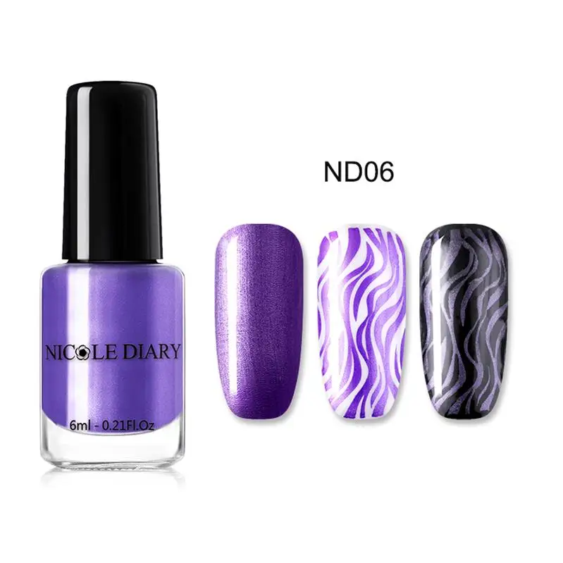 Metallic Stamp 6 NICOLE дневник стемпинг ногтей Покрытие набор черный белый золотой дизайн ногтей печать лак маникюрный лак DIY дизайн для штамповки пластины - Цвет: Metallic Stamp 6