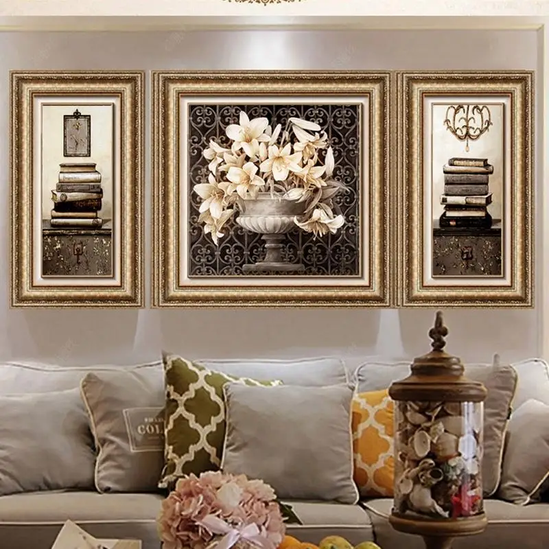 2018 Новый американский Ретро Триптих Алмазная вышивка крестиком цветок лилии