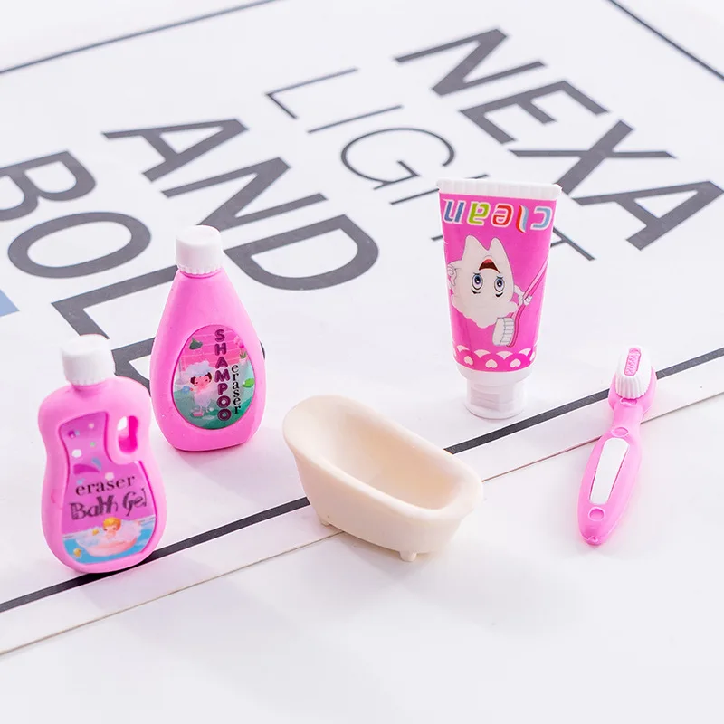 1 шт Новинка Kawaii Ванная комната комплект ластик стирательная резинка школьные