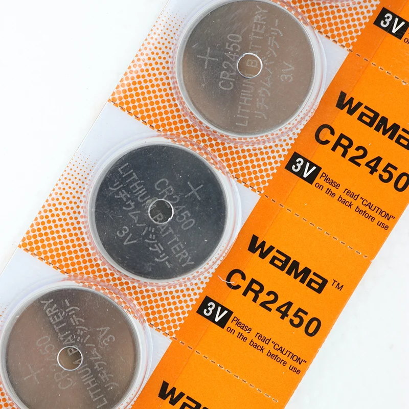 Щелочные кнопочные батарейки Wama CR2450 3 в DL2450 CR2450N ECR2450 BR2450 Литиевые Батарейки для