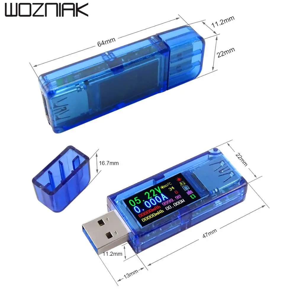 AT34 USB 3 0 цветной ЖК тестер напряжения тока дисплей зарядное устройство Тестер