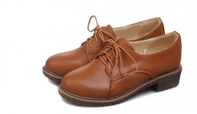 Женская обувь Американский Стиль Laceshoes каменный узор размера плюс 34-43 круглый