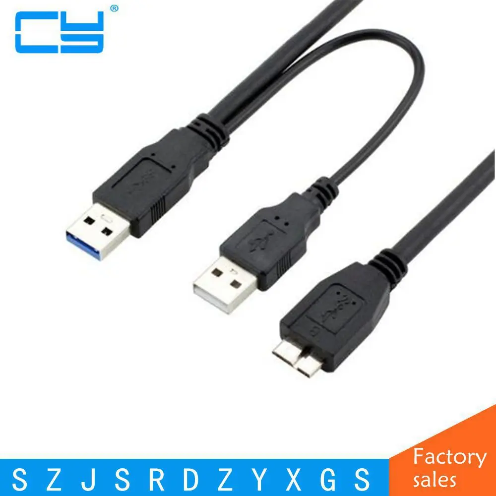 Новое поступление USB 3 0 A Y 2 кабель для передачи данных Micro B мобильного жесткого