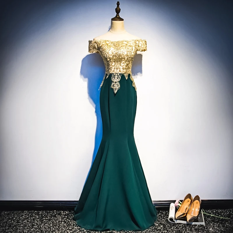 Женское платье с вырезом-лодочкой JANCEMBER для выпускного бала коротким рукавом и