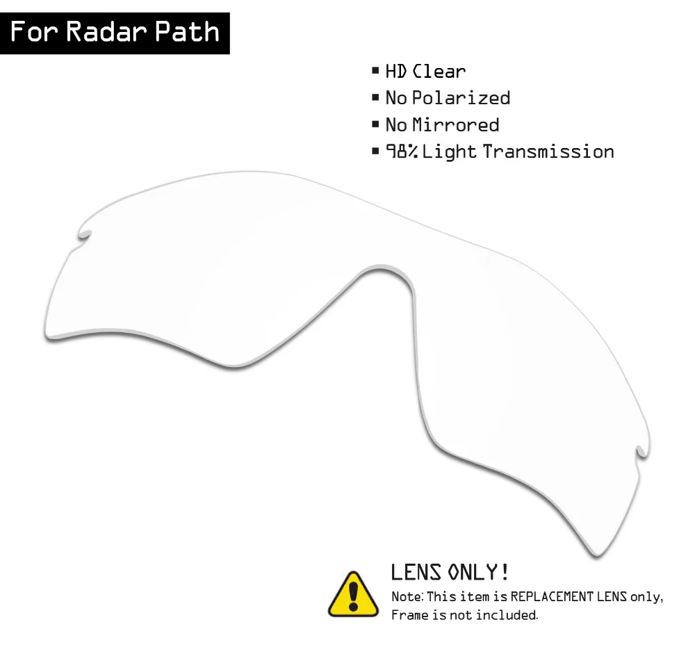 Smartvlt Occhiali Da Sole Lenti Di Ricambio Per Oakley Radar Path-Hd Trasparente