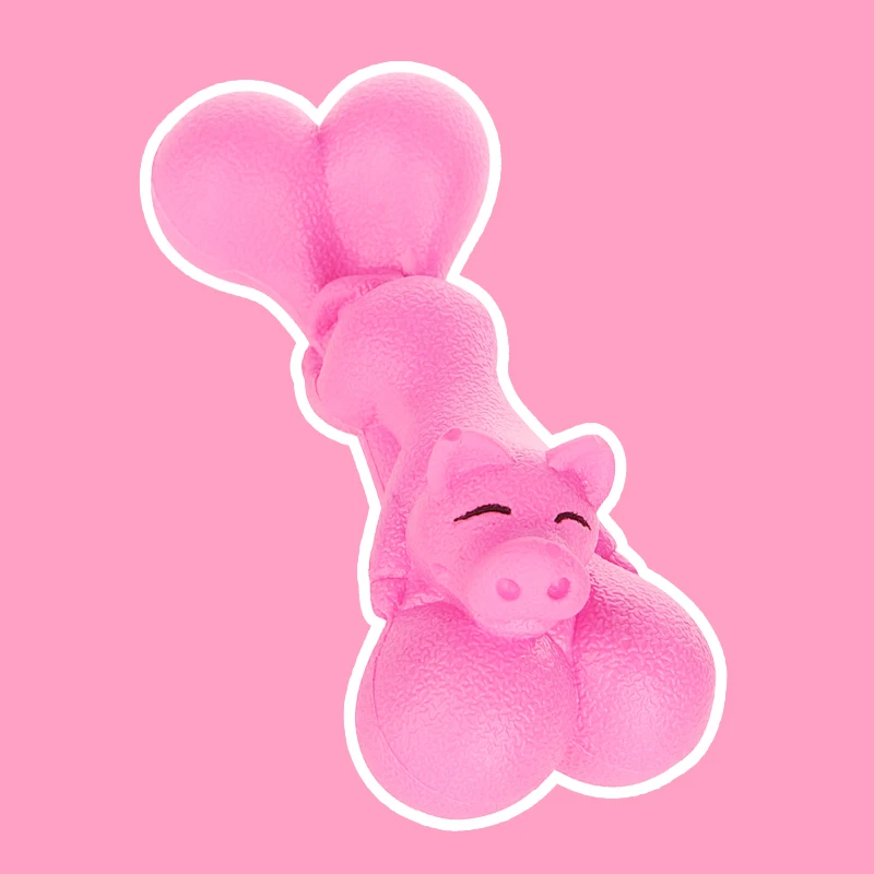 pig pink HOOPET Домашние животные товары для животных, собак резина для жевания игрушка смешная Интерактивная - Цвет: pig pink
