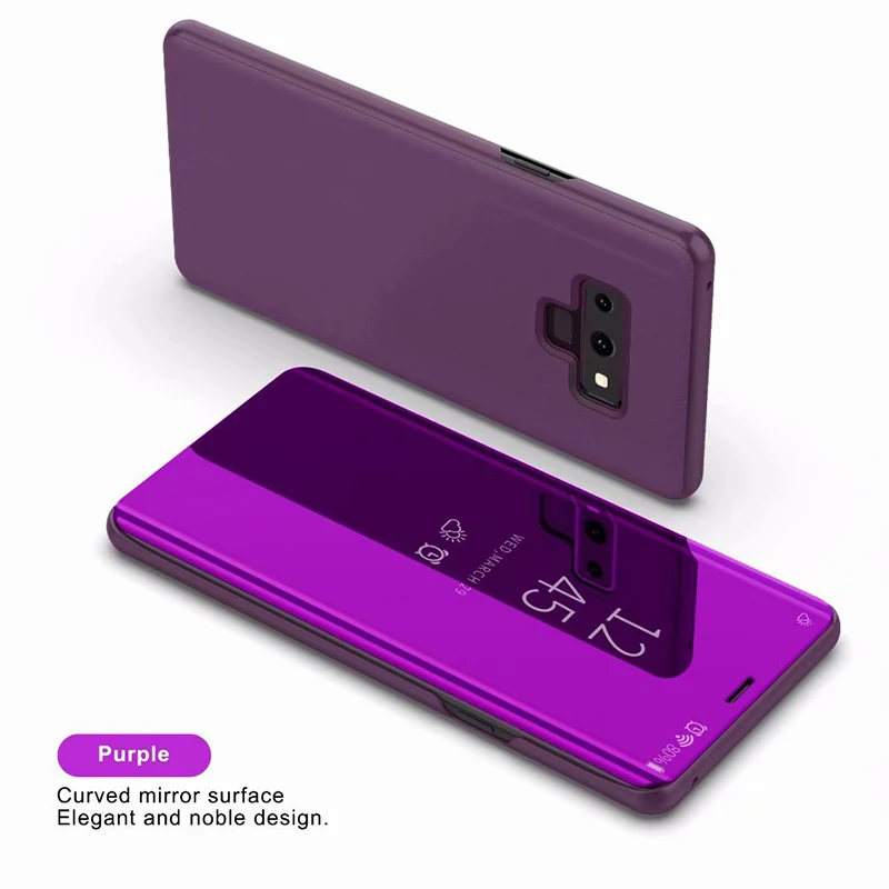 Smart Mirror Case For Samsung Galaxy Note 8 9 Flip Leather Cover for S7 Edge S8 S9 Plus A5 A7 J5 | Мобильные телефоны и