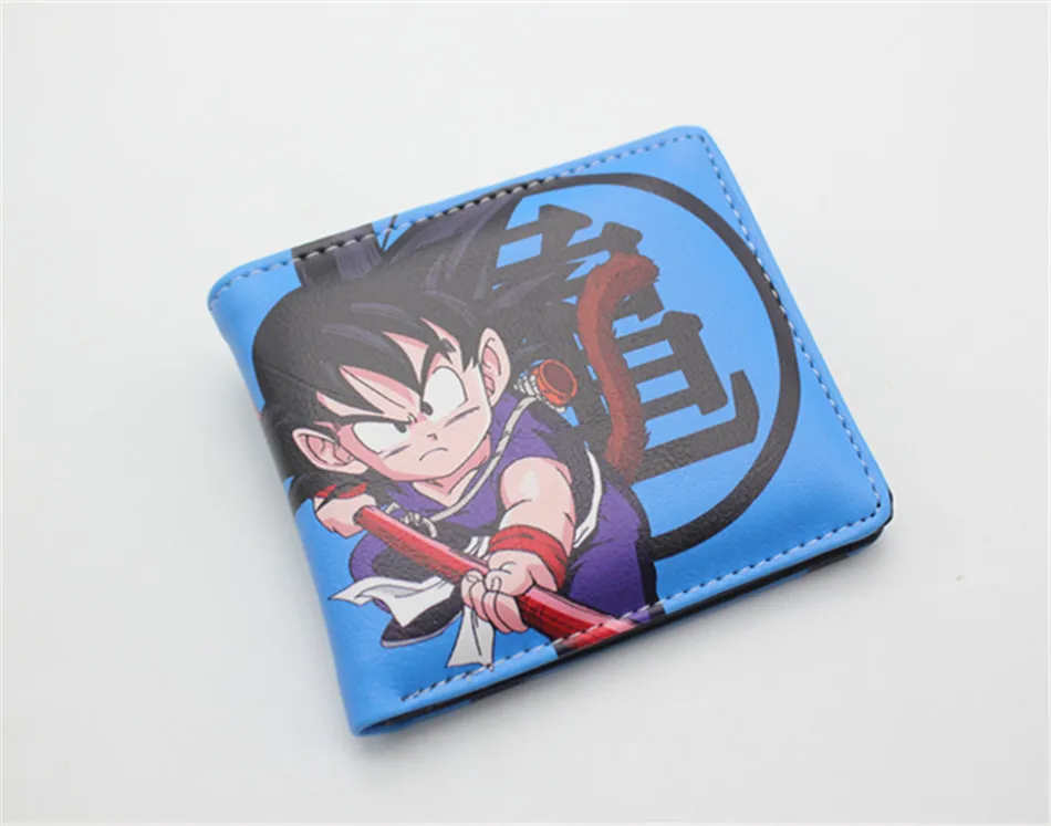 G Dragon Ball Super Goku Roshi короткий кошелек для мальчиков и девочек мужской двойной держатель для кредитных карт с фотографиями держателя слоев кожи мультфильм 3D печати бумажник на кнопке - Цвет: G