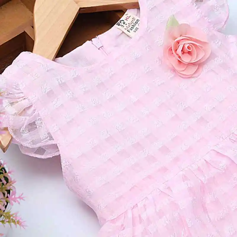 2019 Baby Girl Dresses Summer Party Cotton Mesh Cute Casual Folar Princess Short A-Line Fashion Solid Vestido Children Clothes | Детская