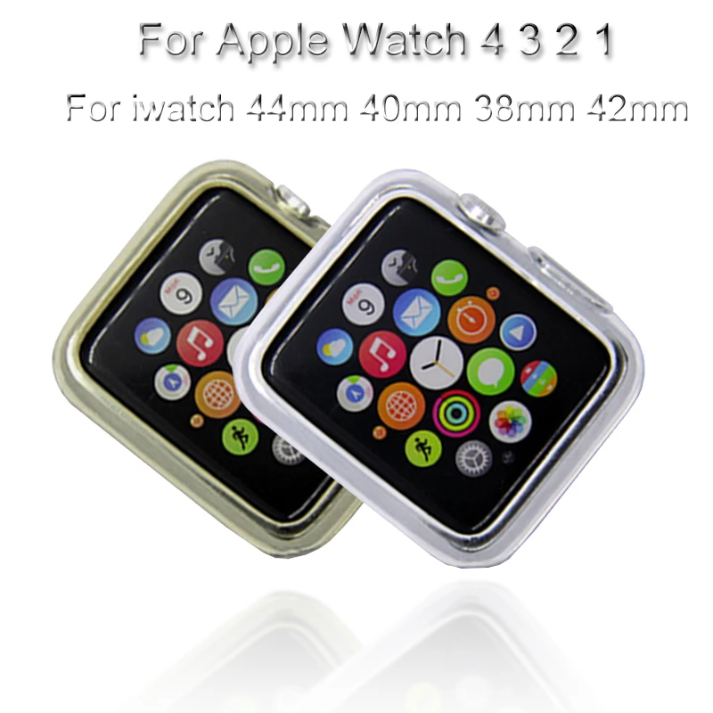 Прозрачный чехол для часов Apple Watch 4 3 2 1 TPU мягкий iwatch 44 мм 40 38 42 защитный рамка