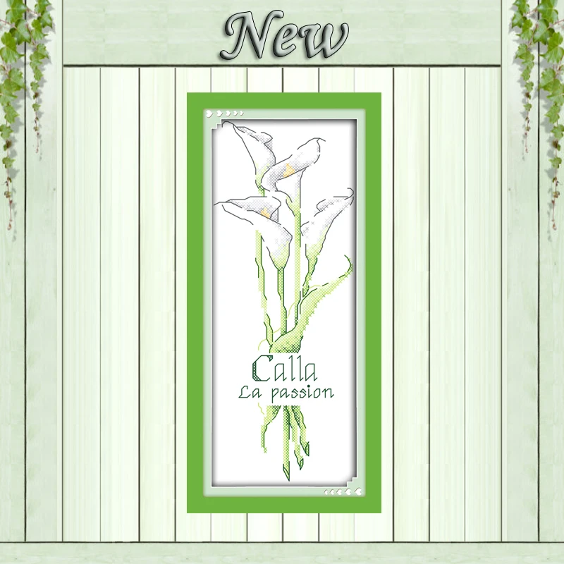 Набор для вышивки белыми цветами Calla крестиком в китайском стиле DMC 14CT 11CT