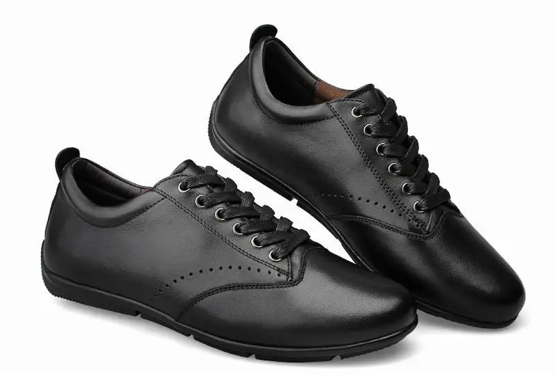 Мужская повседневная обувь из натуральной кожи цвет черный коричневый на