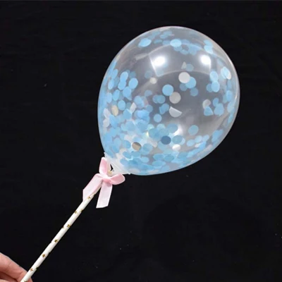 11 light blue 5 дюймов сердце лук воздушный шар "Конфетти" торт Топпер на день рождения торт украшение детский душ Дети День рождения вечеринка Свадьба принадлежности - Цвет: 11 light blue