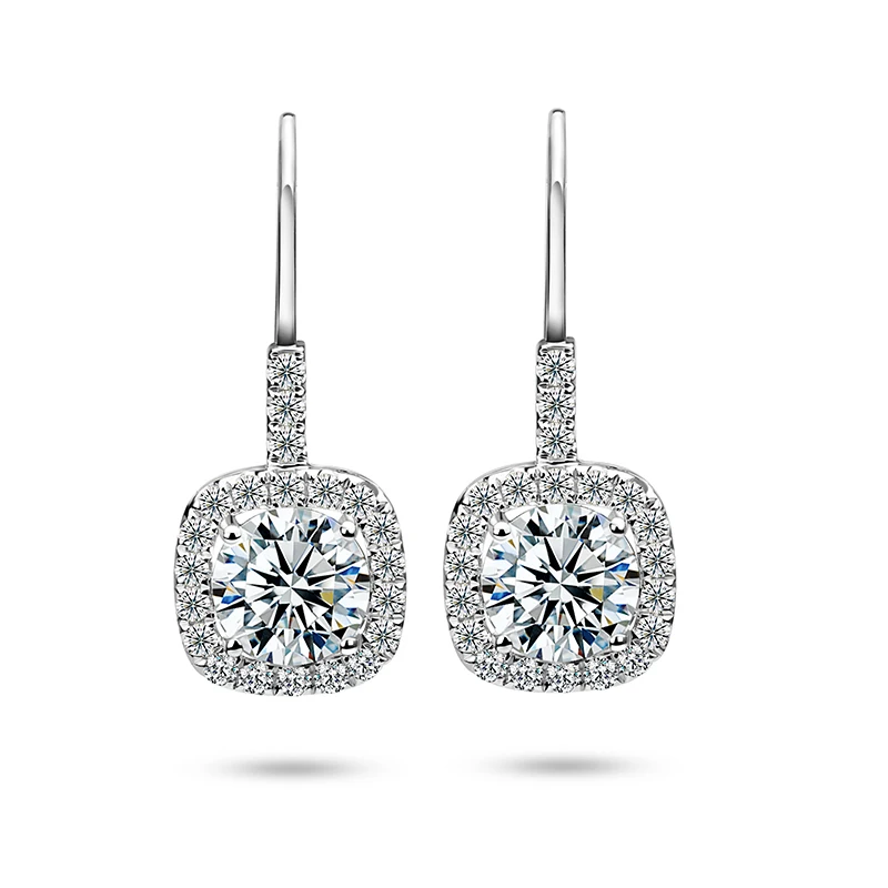 Мода Настоящее 18 К твердое белое золото 2.0CT круглый разрезанный Муассанит Алмаз