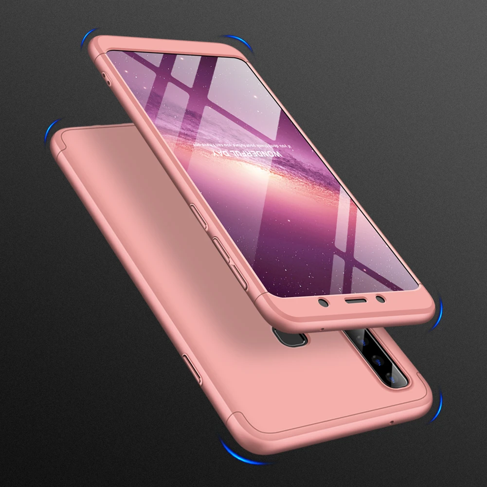 Rose Gold GKK 360 градусов Чехлы для samsung Galaxy A6 A7 A8 A8S A9 A9S Pro Star Lite примечание 9 8 S10e S10 S9 S8 плюс S7 окантованные скатерти - Цвет: Rose Gold