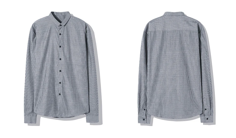 Markless серые полосатые мужские рубашки chemise homme Осенняя модная деловая Повседневная рубашка с длинными рукавами camisa masculina CSA8532M