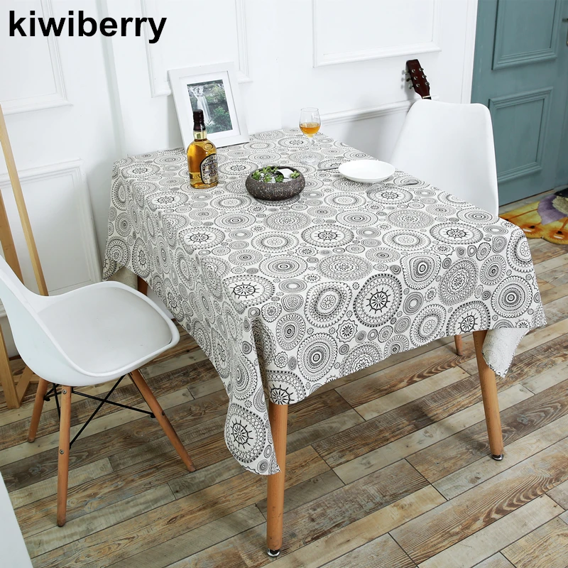 Kiwiberry домашнее украшение льняная круглая скатерть с принтом моющаяся для