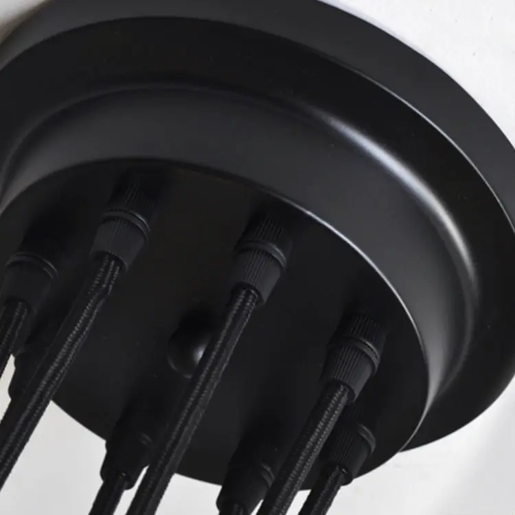 Потолочная люстра черная белая железная современная винтажная в стиле