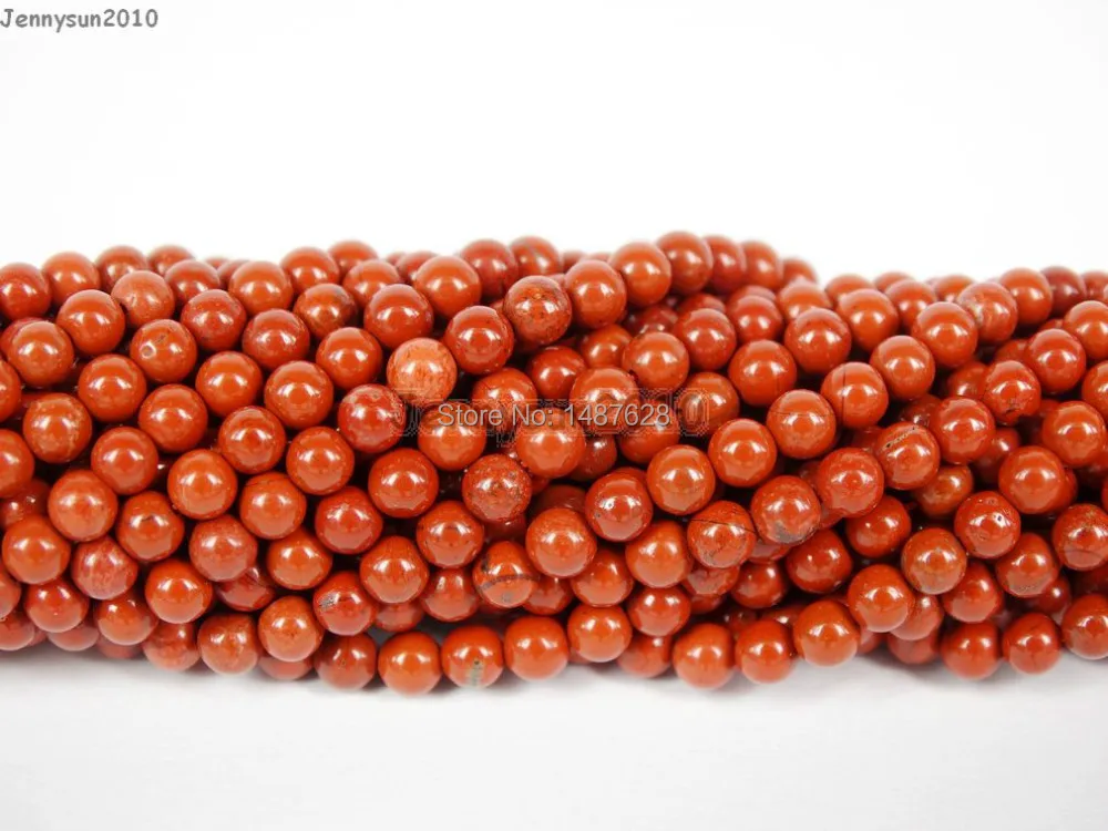 

Natural Red Jas-per Gems Stones 3mm Smooth Round Spacer Loose Beads 15'' Strand for Jewelry Making Crafts 5 Strands/Pack