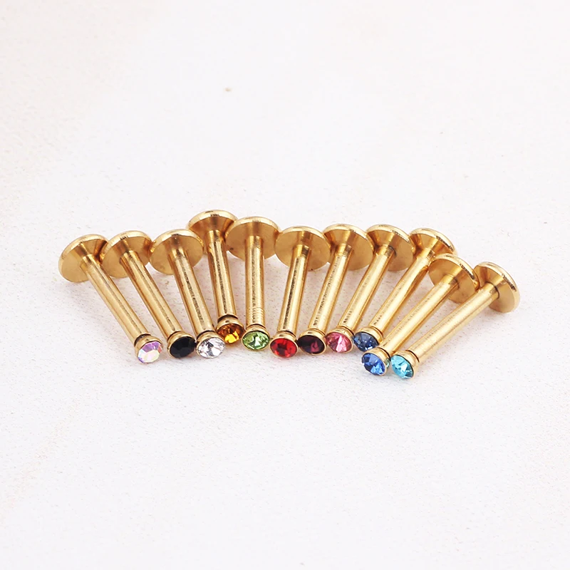 100 шт. серьги гвоздики из анодированного титана 16 г|Украшения для тела| |