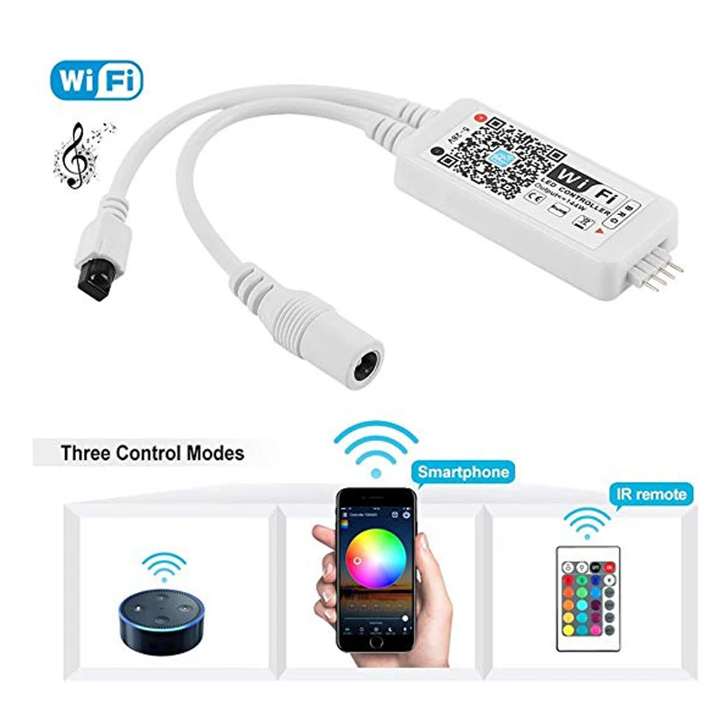 Беспроводной светодиодный смарт контроллер Wi Fi Alexa Google Home IFTTT совместим с Android iOS GRB