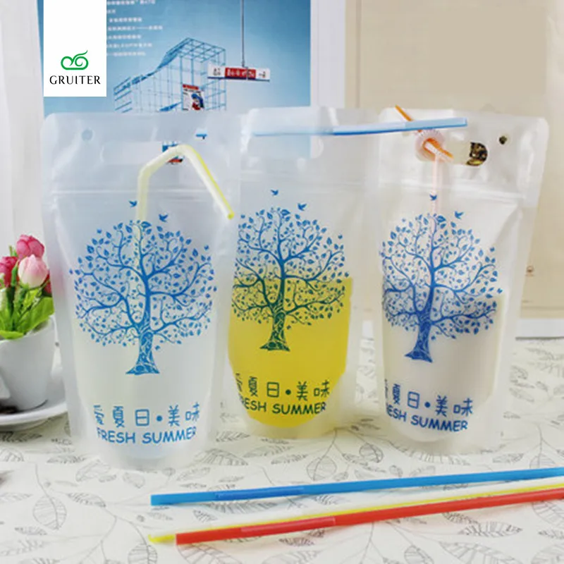 Матовые пластиковые пакеты для упаковки напитков с логотипом на заказ жидкого