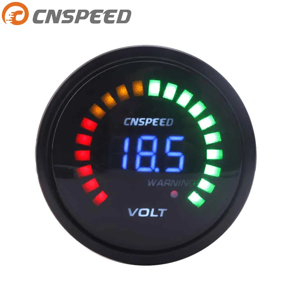 CNSPEED 2 дюйма 52 мм 12 В Автомобильный цифровой вольтметр 20 светодиодный черный 7,5-20 в вольт автомобильный измеритель YC101275