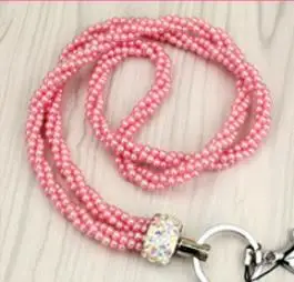 pink 1 шт. перламутровые ремни для мобильного телефона ремешки для ключей ID Card Gym Висячие веревки для украшения телефона - Цвет: pink