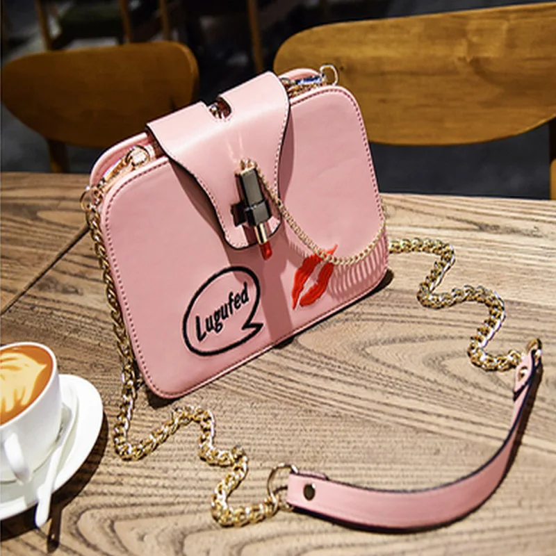 Женская сумка кожаные модные сумки-мессенджеры сумки на плечо с красными губами