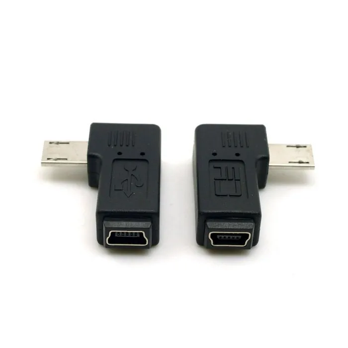 Длинный разъем 9 мм 90 градусов левый и правый угол Micro USB 5 контактный папа мини