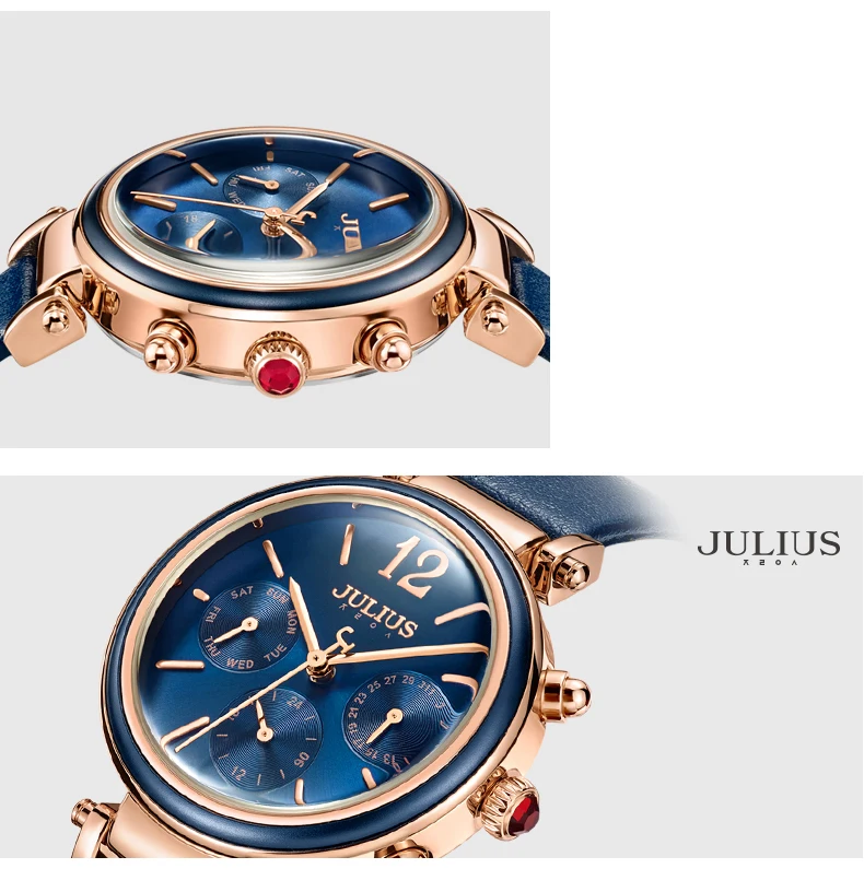 Julius брендовые креативные часы Женская мода Chronos кварцевые часы Ретро Винтаж Montre Femme Авто день дата женские часы JA-958
