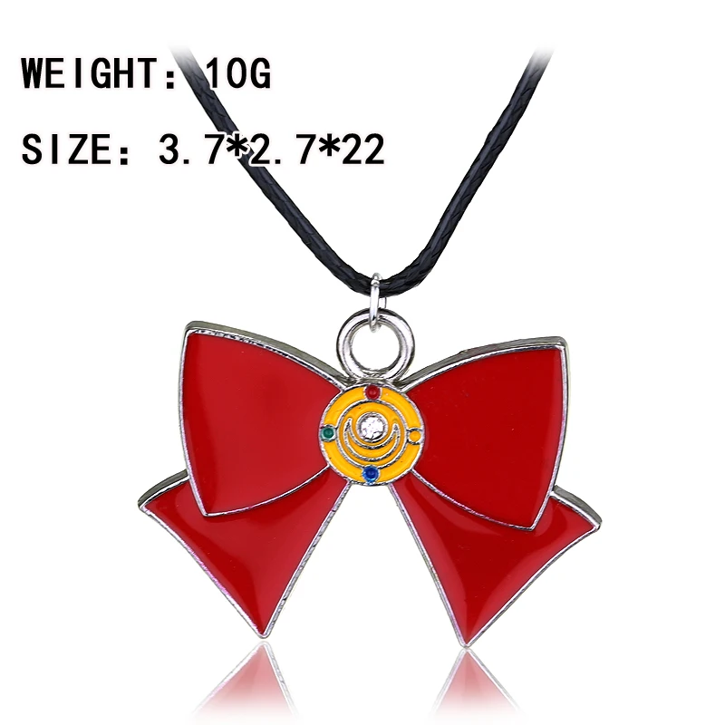 Аниме Сейлор Мун ожерелье с бантиком Сплав Шарм Кулон Косплей Аксессуары