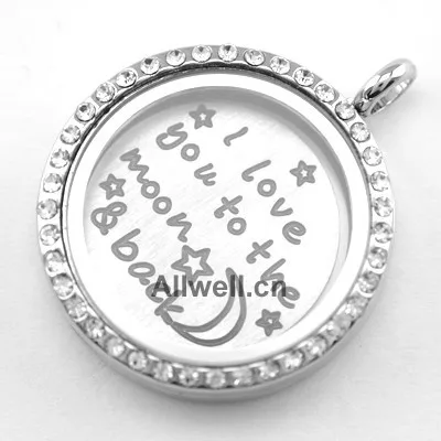 5 шт. 30 мм плавающий медальон с кристаллами Серебряный Магнитный медальон|floating