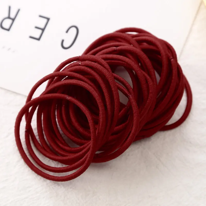 Red wine Aikelina 50 шт./пакет 4,5 см; резинка для волос резинки для волос для женщин Эластичные Боковые аксессуары, ленты для волос Для женщин для девочек очаровательные галстук Резинки Головные уборы - Цвет: Red wine